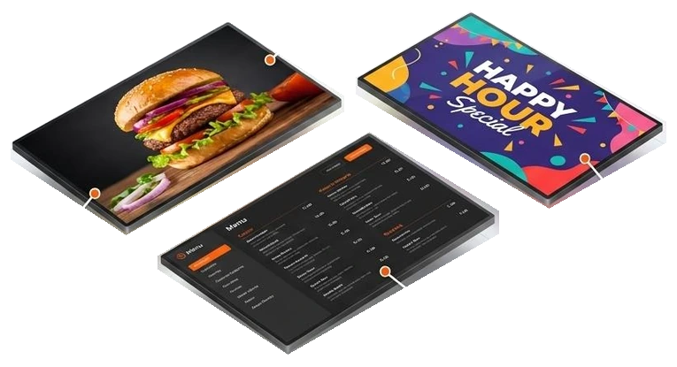 Imagens de produtos, campanha institucional e cardápio digital