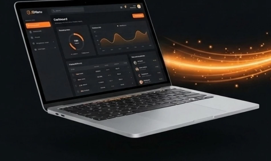 Computador com o painel de administração do JSMenu